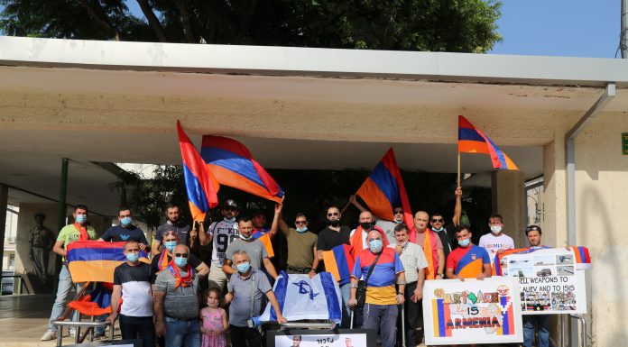 Բողոքի ակցիաներ Իսրայելի Պետախ Տիկվա քաղաքում ազերական ագրեսիայի և Իսրայելի կողմից Ադրբեջանին զենք վաճառելու դեմ